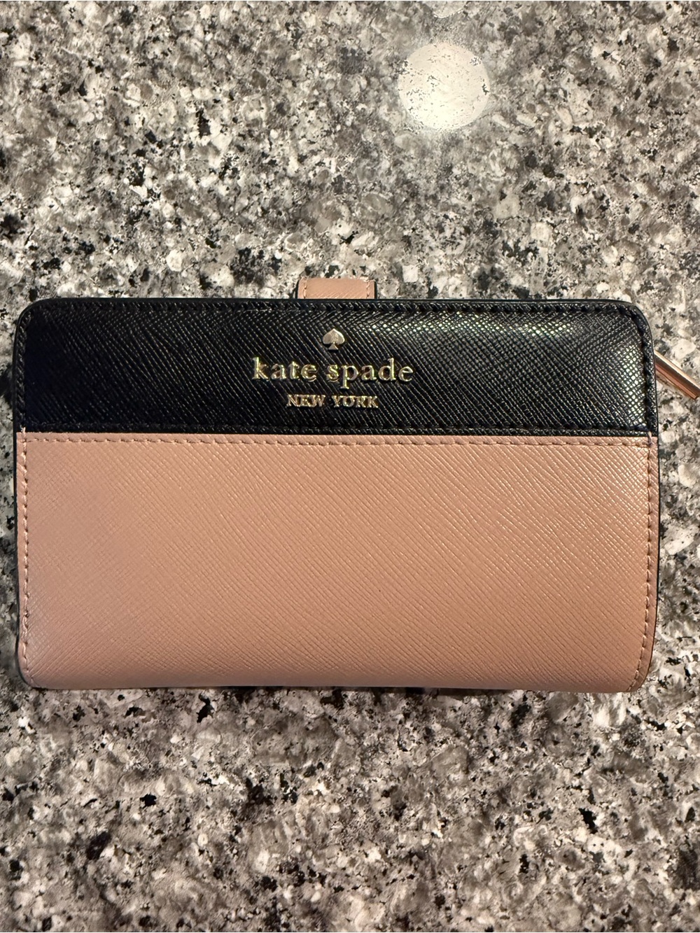 Kate Spade New York Black and Tan Zip Wallet